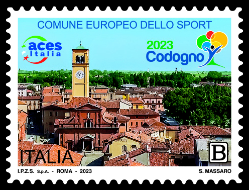 Poste italiane, oggi ha emesso un francobollo dedicato a Codogno, comune europeo dello sport,