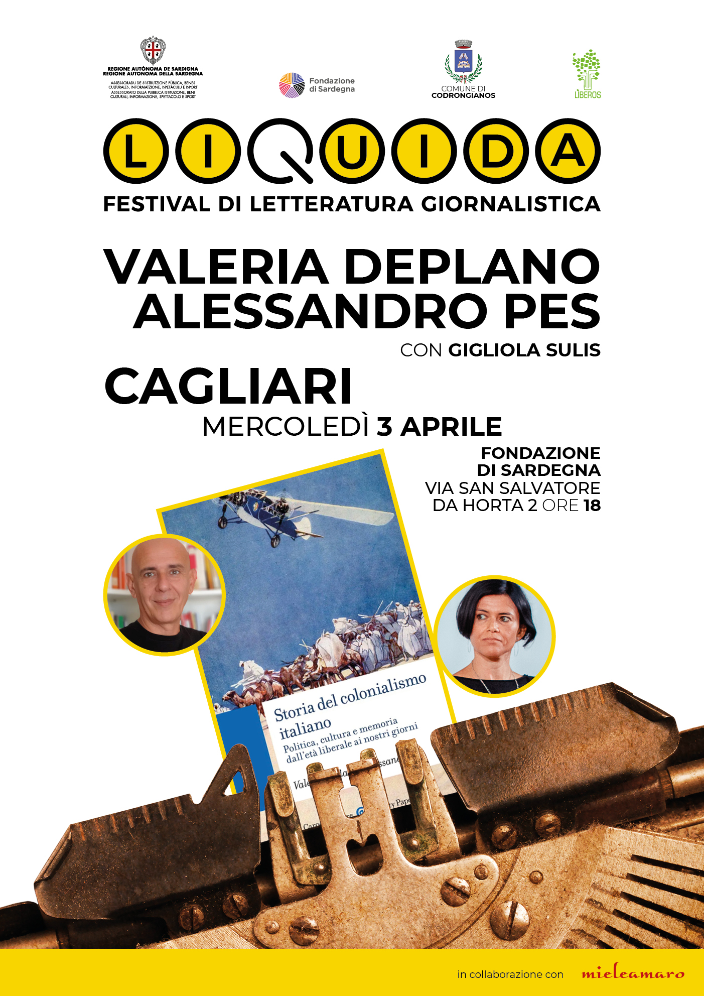 Festival Liquida: i professori Deplano e Pes presentano il loro libro “Storia del colonialismo italiano. Politica, cultura e memoria dall’età liberale ai nostri giorni”