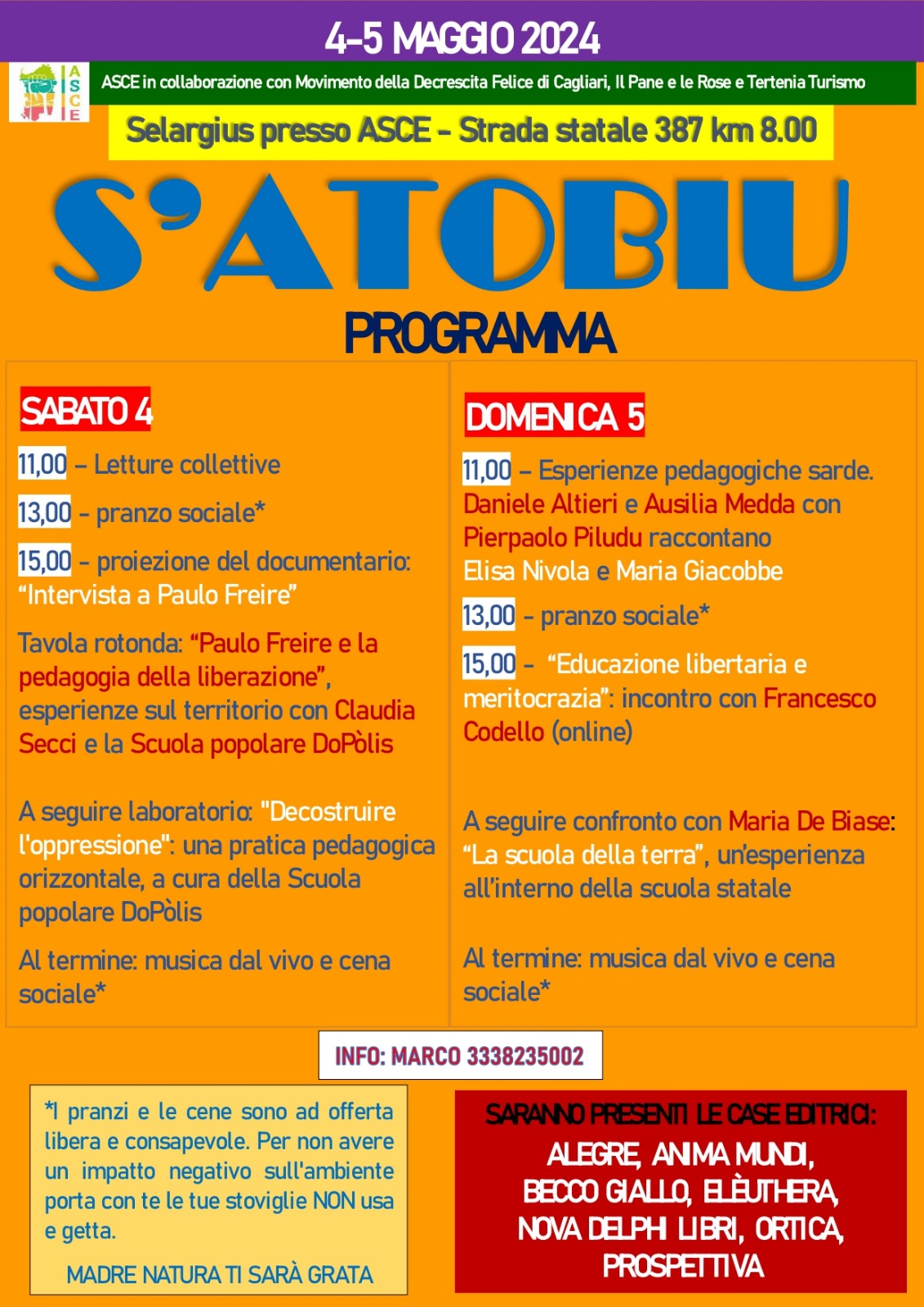 Dal 1 al 5 maggio ritorna S’Atobiu, festival della piccola editoria indipendente