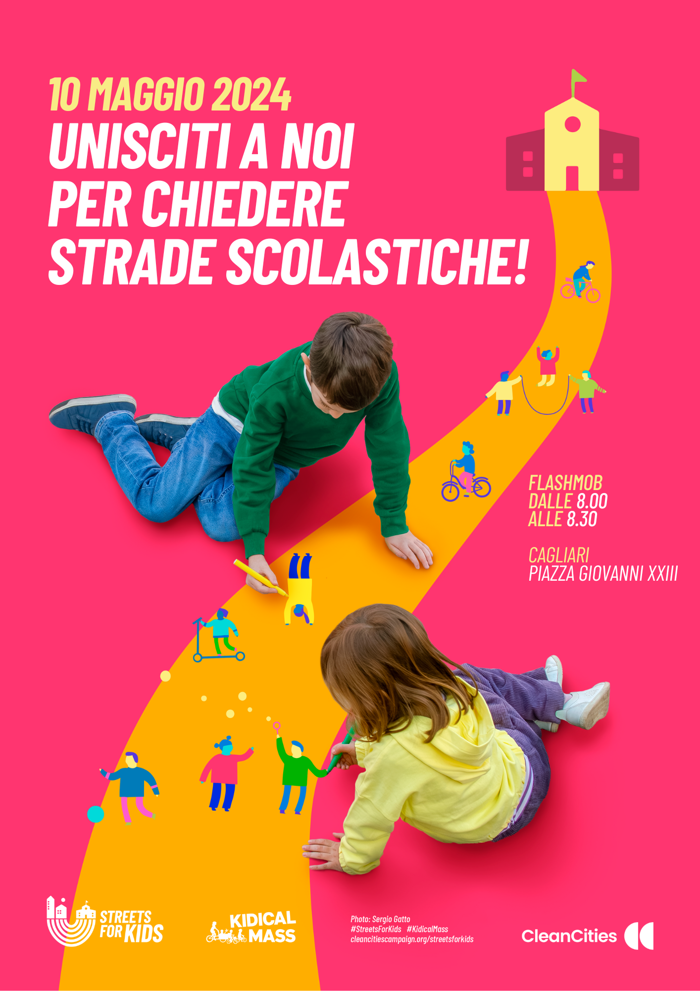 Percorsi casa-scuola sicuri: il 10 maggio a Cagliari flashmob “Streets4Kids”